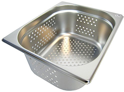 AcMax GN 1/2 Gastronormbehälter GN-Behälter Edelstahl 9,5 Liter Tiefe 150mm GELOCHT