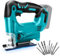 Akku Stichsäge Kompatibel für Makita 18V Akku, 750W Stichsäge mit Arretierung und stufenlosem Geschwindigkeitsschalter, max.45°Schrägschnitte, Schneller Blattwechsel für Holz PVC Metall (Ohne Akku)