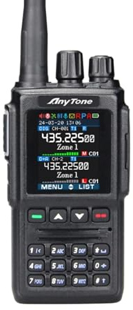 AnyTone AT-D168UV GPS Transceptor Portátil Digital DMR y Analógico de Doble Banda, 4000 Canales, Memoria 500.000 Contactos, Cifrado AES256 y Carga Directa USB-C