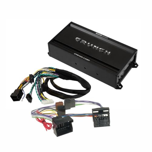 CRUNCH CRE400.4DSP-ISO.M1-4 CH klass A/B bilförstärkare – kompatibel med Audi – 4 x 50 W RMS och 6 CH 32-bitars DSP – integr. Bluetooth för ljudångning och app