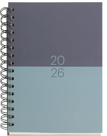 Miquelrius - Agenda 2026 16 månader, A5+, veckoplanerare: september 25 till december 26, veckovisning, metallspiral, fodrad kartong, spanska-engelska-portugisiska
