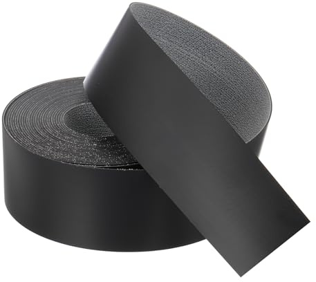 sourcing map Cinta de borde negro de 25 pies x 2-5/32 pulgadas, cinta de chapa prepegada flexible de madera contrachapada con adhesivo termofusible para restauración de muebles
