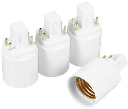 4pcs G24q to E27 LED Bulb Base Adapter Socket, White