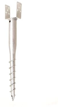Aqbau® Support de poteau en U de 90 mm à visser, douille de sol à visser, douille à visser, douilles de sol à visser, douille de sol à visser, ancrage au sol, piquet de terre, ancrage de poteau