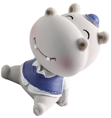 Warmhm Figurine Hippopotame en Résine Bleue Décorative pour Pots de Fleurs, Résistante et Délicate, pour Mini Jardin et Aménagement Paysager