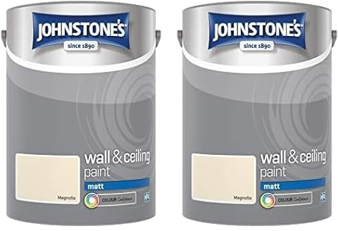 Johnstone's - Wall & Ceiling Paint - Magnolia- Matt Finish - Emulsion Paint - Fantastic Coverage - Easy to Apply - Dry in 1-2 Hours - 12m2 Coverage per Litre - 5L (Pack of 2)