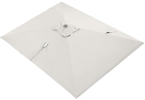 Rectangulaire Auvent De Rechange pour Parasol Déporté 3X4.0M 8 Baleines Toile De Rechange pour pour Parasol De Terrasse Extérieur Protection UV(Beige,Single Top 3x4.0m(10' X 13'))(Off-White)