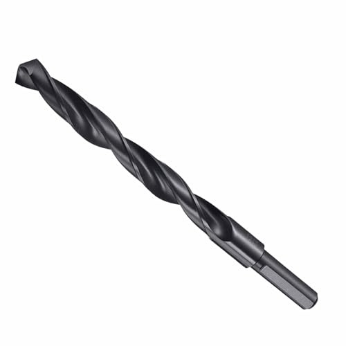 CoCud Drill Bit, 12.5mm Cutting Diameter, 1/2 Reduced Shank 3-Flat 4341 HSS Nitriding Black 118° Cutting Angle Bits - (Applications: for Drilling Plastic Wood)