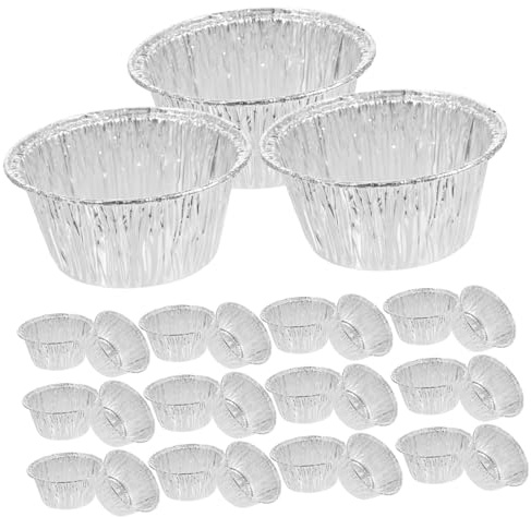 Gatuida 100pezzi Stampi Rotondi Per Crostate Guscio in Alluminio Usa e Getta Pirottini Monouso Per Dolci Bicchieri Di Alluminio Per Pasticceria Per Preparazioni Da Forno e Dessert