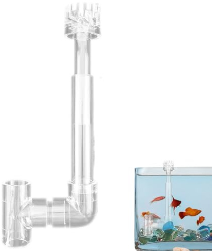 Desnatador de para Acuario - Filtro Flotante Transparente con Estructura de Tubos | Elimina el de los Acuarios de Peces | para Agua Dulce y Salada | Tubo de Entrada de Ajustable de Agua