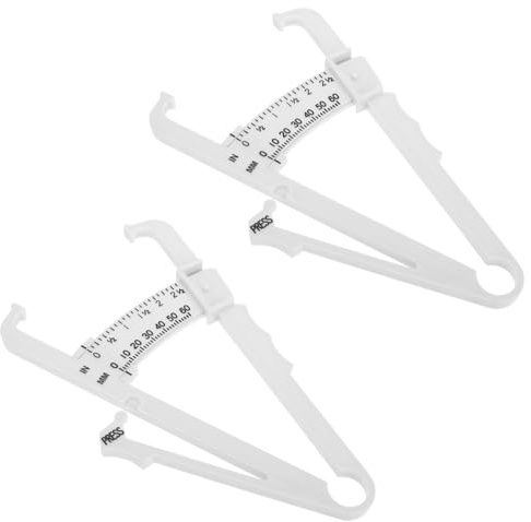LOLIPPYY Calibrador de Pliegues Cutáneos Diseño Simple y Elegante de Abs para Medir Grasa Corporal, Ligero, 2 Piezas para Hombres y Mujeres