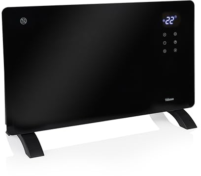 Tristar Glass Panel Heater with Wi-Fi – 1000W – 2 Heat Settings (500/1000W) – Adjustable Thermostat – LED Display – Free Standing or wall-mountable – Black - KA-5171BS