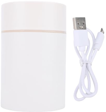 Pssopp Humidificadores de Aire Pequeños, Ambientador de Niebla Fría de 300ML con Alimentación USB para Dormitorio, Escritorio, Coche, Oficina de Viajes (WHITE)