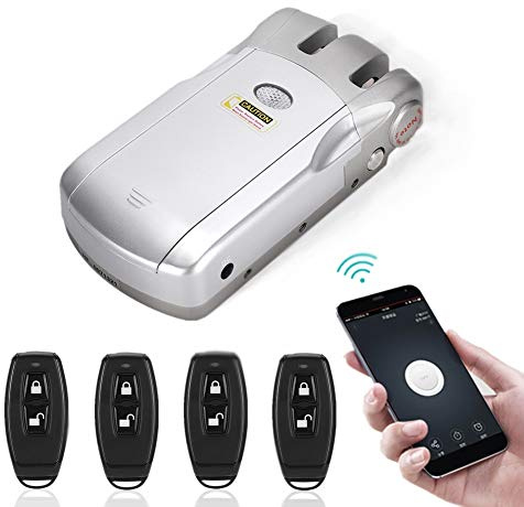 BLACKTK Electronic Lock, Smart Door Lock, WIFI Wireless Remote Control, Keyless Electric Door Lock, Remote/Phone Unlock
