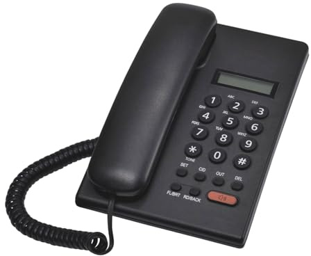 Téléphone fixe filaire de base pour personnes âgées - Téléphone fixe analogique avec affichage des appels - Petit bureau - Téléphone fixe filaire pour usage domestique