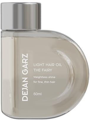Dejan Garz The Light Oil – Ultraleichtes Haaröl für feines, lockiges & welliges Haar – Kokos- Rizinus- und Jojobaöl – Verleiht Glanz, Geschmeidigkeit & Frizz-Kontrolle – Pflanzlich, Silikonfrei(50 ml)