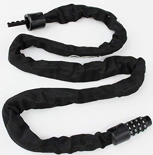 STAHLEX feines leichtes ZAHLENSCHLOSS FAHRRADSCHLOSS KETTENSCHLOSS 4x1000 mm bunt 225 (Schwarz)