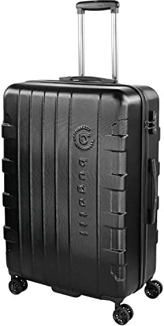 Bugatti Galatea Hartschalenkoffer mit TSA-Schloss, 4 Doppelräder, Schwarz., L (75cm-96L), Koffer