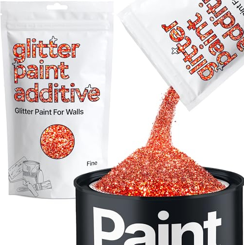 Hemway Red Holographic Glitter Paint Additive Fine 100g for Adding Sparkle | for Paints & Varnish | Paint Walls Sparkly Add to Emulsion, Acrylic or Lacquer Indoor