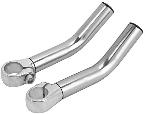 VGEBY1 Fahrrad Lenkerende, 1 Paar Aluminiumlegierung Fahrrad Lenkergriff Ende Lenkerende mit Stopper für 22,2 mm Lenker Ersatz(Silber)
