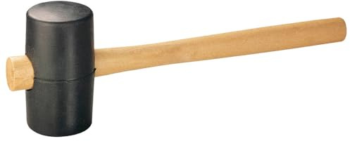 Dönges Gummihammer mit flacher, schwarzer Schlagfläche | Ø 40 mm | 159 g leicht | Made in Germany | DIN 5128-90 | Allround Hartgummihammer, Schonhammer