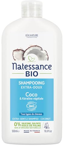 Natessance shampooing extra-doux coco bio & kératine végétale 500ml