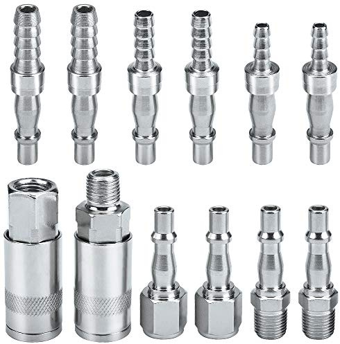 Drado Air Compressor Fitting 1/4 BSP Air Line Hose Compressor Fitting Couplings Connector Male Female and Male Fittings for 6, 8 & 10mm Hose