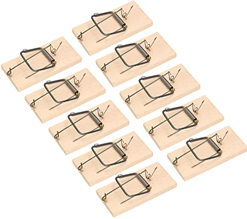 KOTARBAU® 10er Set Holz-Mausefalle 100x50x8mm mit hoher Schlagkraft für kleine Nagetiere