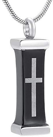 KBFDWEC Urna funeraria grabada Cruzada de la joyería de la cremación de la joyería Conmemorativa para Hombre