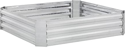 Relaxdays Fioriera Rialzata in Ferro Zincato, Aiuola per il Giardino, Piante, Fiori, Erbe, HxLxP: 30x120x90 cm, Grigio