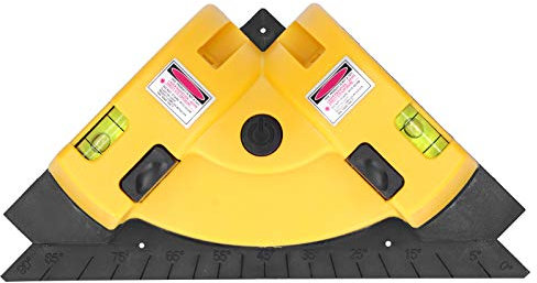 LANTRO JS Laser d'angle avec niveaux à bulle, Laser à ligne rouge Laser à ligne horizontale verticale à angle droit à 90° Laser pour carrelage et pose de sol
