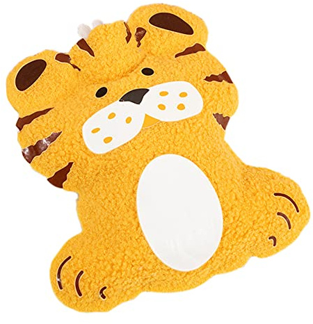 Wärmflasche mit Bezug – Weicher Premium Flauschig Bezug Wärmeflasche PVC Heißwasserbeutel mit Deckel und Süßen kleinen Tiermotiv Tolles Geschenk für Frauen, Männer und Kinder, Tiger
