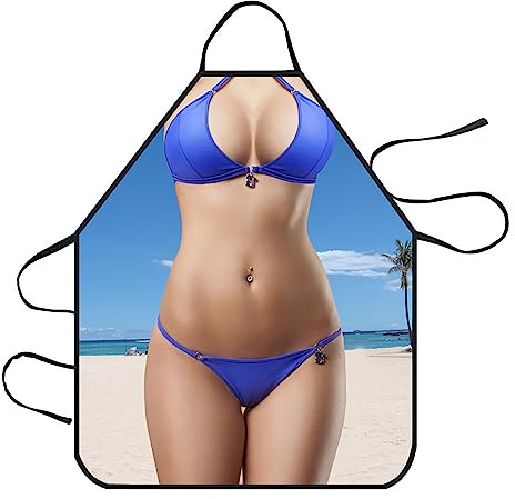 WUDQIJI Motiv Schürze ustige Küchenschürze Grillschürze Schürze mit Motiv Sexy Woman Kitchen Cooking Apron grillschürze für männer lustige Neuheit MuscleNerd-Schürze für Mann Frau