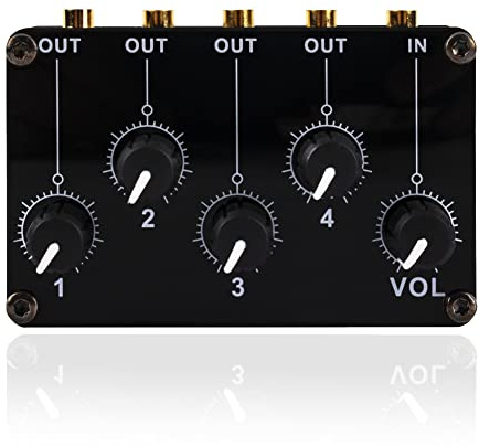 ISTOVO TM400 Mini mixer stereo a 4 canali 1In 4Out per registrazione in studio Basso rumore Miscelatore audio passivo piccolo e avanzato