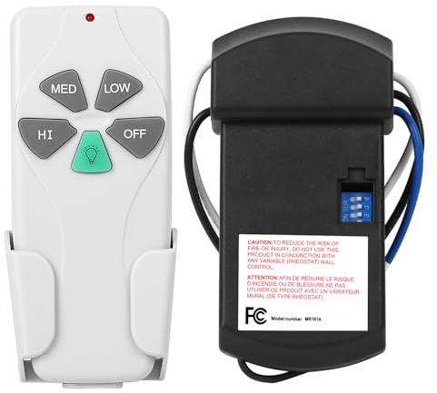 HUAXRUI Universal Ceiling Fan Remote Control Kit - Fit to upgrade most brand of the Pull Chain 3 speed operation Ceiling Fans, Light Dimmer, UL Listed, Replacement for Hunter Hampton Bay Harbor Breeze