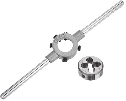 QUARKZMAN Juego de Llave de Mango para Terrajas Terraja Redonda 3/8-24 UNF | y Porta Terrajas de 30mm, Compatible con Terrajas de 3/8-7/16 (UNC/UNF) / Métrica M10-M11