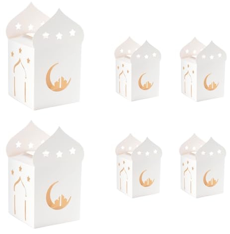 HAN SHENG 30 Stück hohle Geschenkboxen aus Kraftpapier, Stern und Mond, Süßigkeiten-Boxen, Back-Geschenkboxen, Hochzeitsgeschenkboxen, Verpackungsboxen, Dekoration für Hochzeit, Weihnachten,