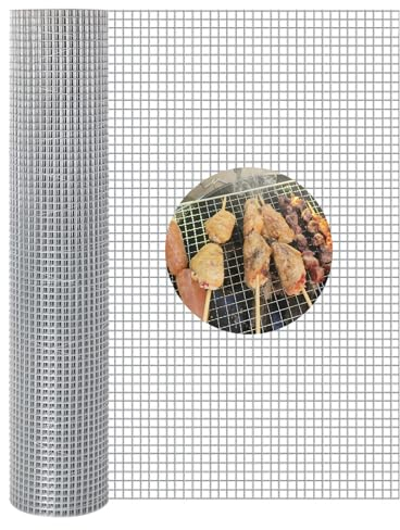 Rolle Aus Verzinktem Geschweißtem Drahtgeflecht Stabile Metallgeflechtblätter Kleine Nagetiere Gitterzaun Edelstahlgeflechtrolle Einfach Zu Verarbeiten, für Gemüse, Obst, Tiere ( Size : L:1m-H:1m-1cm