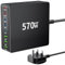 FINIBO 570W USB C Charging Station - 8 Port With 5 USB C and 3 USB A, Quick Charger Multiple Dual PD PPS for Laptop, MacBook Pro/Air, iPad, iPhone Series, Samsung