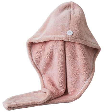 Schnelltrocknendes Haar Trockenhaube aus Korallenfleece, Rot | Saugfähig, Leicht und Tragbar, für Zuhause und Reise, Weiche Ausführung