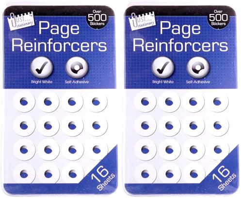 Just stationery Hole Reinforcers Label, White, 5930/72 (Pack of 2)