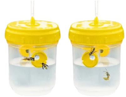 Garden Mile Fly Traps Outdoor Disposable Top Fly Catcher With Bait For Outdoor Garden, Farm, Horse Barn Hanging Wasp Trap Yellow Jacket, Hornet Fruit Fly Trap Wasp Repeller