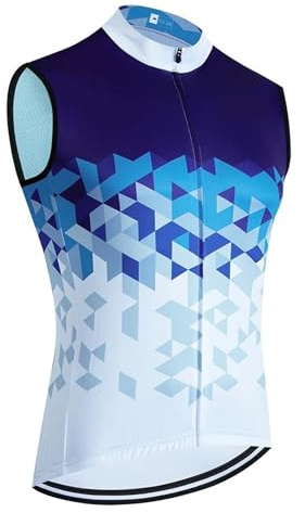 QAUUCP Maillot de Cyclisme d'équipe à séchage Rapide, Gilet de vélo Coupe-Vent for Hommes, Maillot de vélo d'été sans Manches Cyclisme Gilet(Blue,XL)