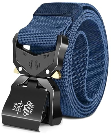 Leskyair Men Tactical Belt, Work Belts for Men Military Hiking Heavy Duty Belt 1.5 Inch, Nylon Webbing Tool Belt with Quick Release Metal Buckle