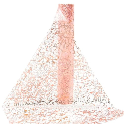 28 cm × 15m Tischläufer Rosegold, Rosa Papiertischdecke Rolle für Taufe, Kommunion, Geburtstag, Hochzeit Tischdeko mit Tischband, Deko für Mädchen Taufen und Allen Feierlichkeiten