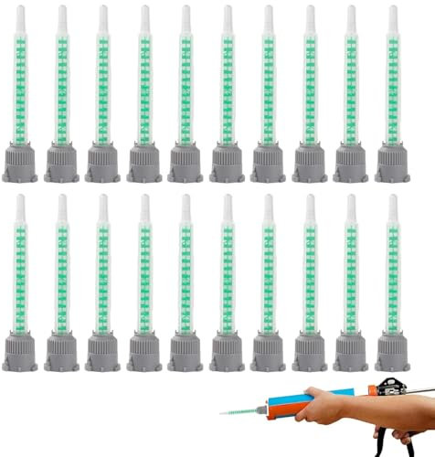 20 miscelatori statici per colla 2K (1:1) – ugelli di miscelazione per resina epossidica, colla plastica e pistole adesive AB