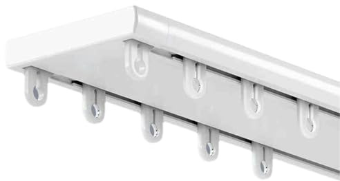 Peakjune Verstellbare Deckenvorhangschiene,GeräUscharme Vorhangschiene,Schlafzimmer Gardinenschiene Deckenbefestigung,Aluminium Gardinenschiene,Mit Geräuscharmen Rollen Rostfreie.