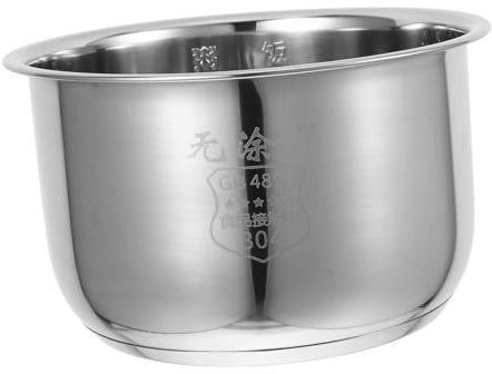Cabilock Pot Intérieur Insert Non Revêtu Distribution Thermique 1,6l en Acier Inoxydable Plusieurs Styles Accessoire Solide pour Cuiseur à Riz Électrique pour Cuisson Polyvalente