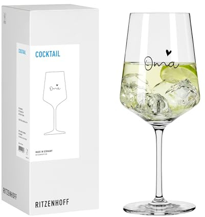 RITZENHOFF 8171019 Cocktail-Glas 500 ml, Serie Liebe, Nr. 19 mit Schriftzug Oma - modern - Made in Germany