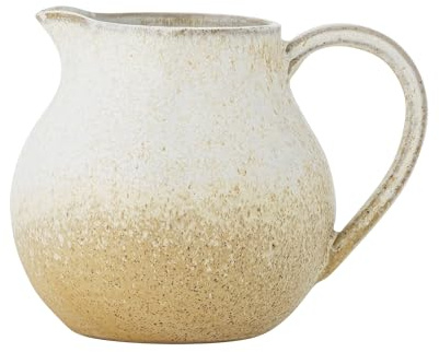 Bloomingville Paula Milchkännchen aus Steingut - dekoratives Design, Milchkanne perfekt für deinen Frühstückstisch, mit natürlicher Beschaffenheit, 435 ml